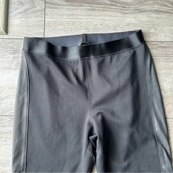ELIE TAHARI Slim Ponte Pants  With Lamb Leather Trim on Sides - Picture 2 of 13
